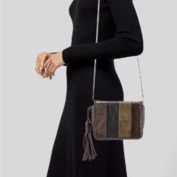 AllSaints All Saints Bansho Ebony Brown Leather Bag NWT $298 - Picture 1 of 11